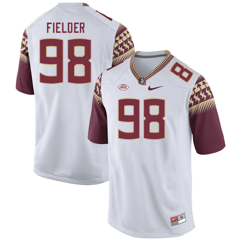 Men #98 Grant Fielder Florida State Seminoles College Football Jerseys Stitched Sale-White - Click Image to Close